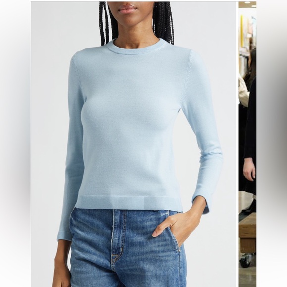 NWT Alice & Olivia Porla Light Sweater with White stripe removable Collar - Picture 2 of 7